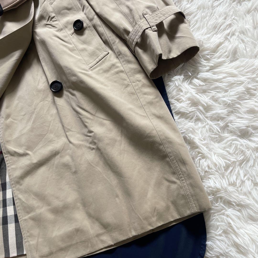 BURBERRY Coat Nova Check Asian fit M US size S Honey Beige Authentic
