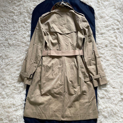 BURBERRY Coat Nova Check Asian fit M US size S Honey Beige Authentic