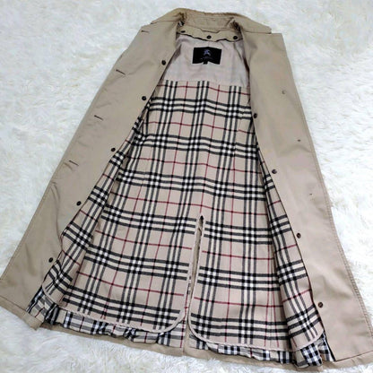 BURBERRY Coat Nova Check Asian fit S 36 US size XS Beige Authentic