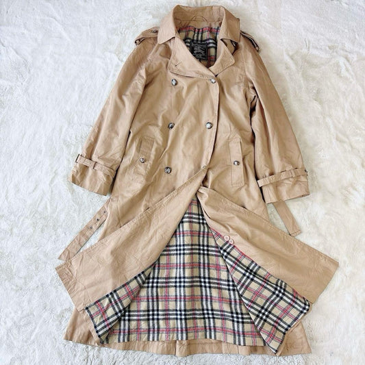 BURBERRY Coat Nova Check Asian fit L US size M Brown Beige Authentic