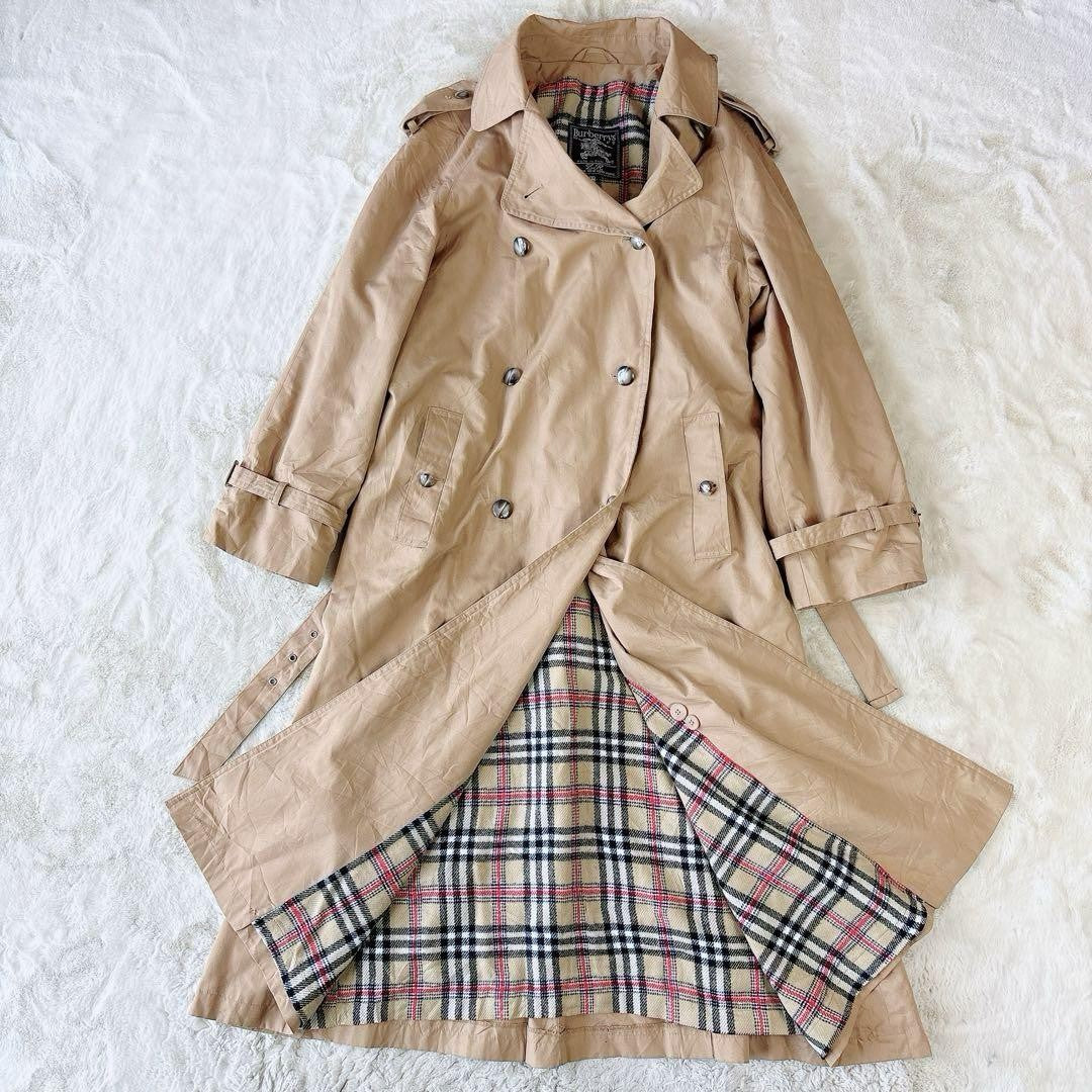 BURBERRY Coat Nova Check Asian fit L US size M Brown Beige Authentic