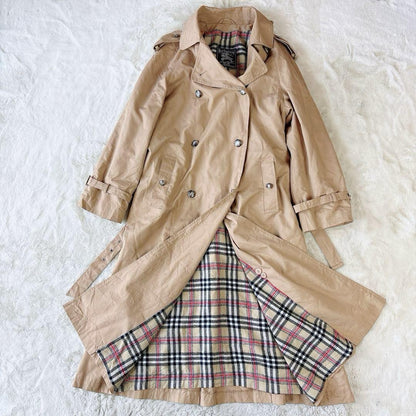 BURBERRY Coat Nova Check Asian fit L US size M Brown Beige Authentic