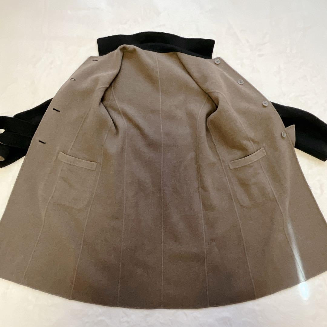 Aquascutum Reversible Coat Asian fit M US size S Black Beige Authentic