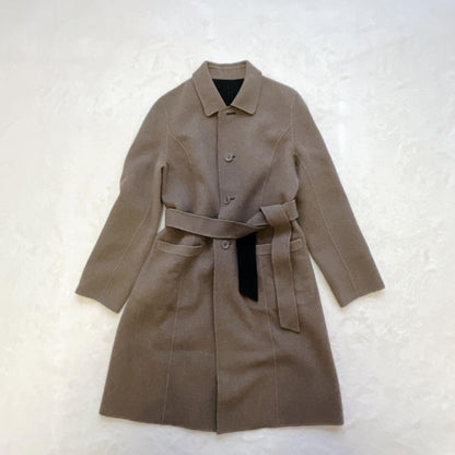 Aquascutum Reversible Coat Asian fit M US size S Black Beige Authentic