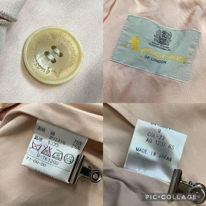 Aquascutum Trench Coat Asian fit M US size S Light Pink Authentic