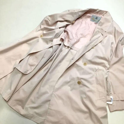 Aquascutum Trench Coat Asian fit M US size S Light Pink Authentic