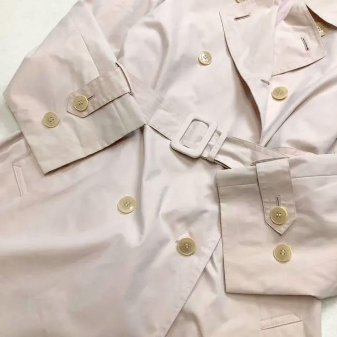 Aquascutum Trench Coat Asian fit M US size S Light Pink Authentic
