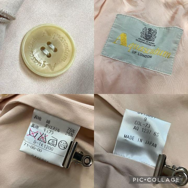 Aquascutum Trench Coat Asian fit M US size S Light Pink Authentic