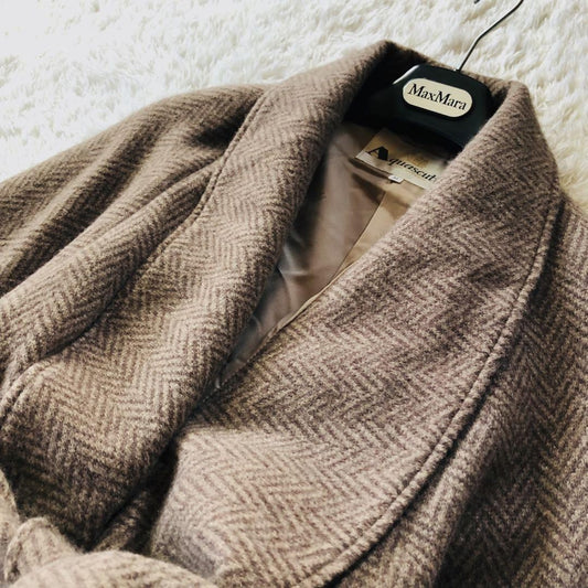Aquascutum Gown Coat Asian fit M US size S Brown Authentic