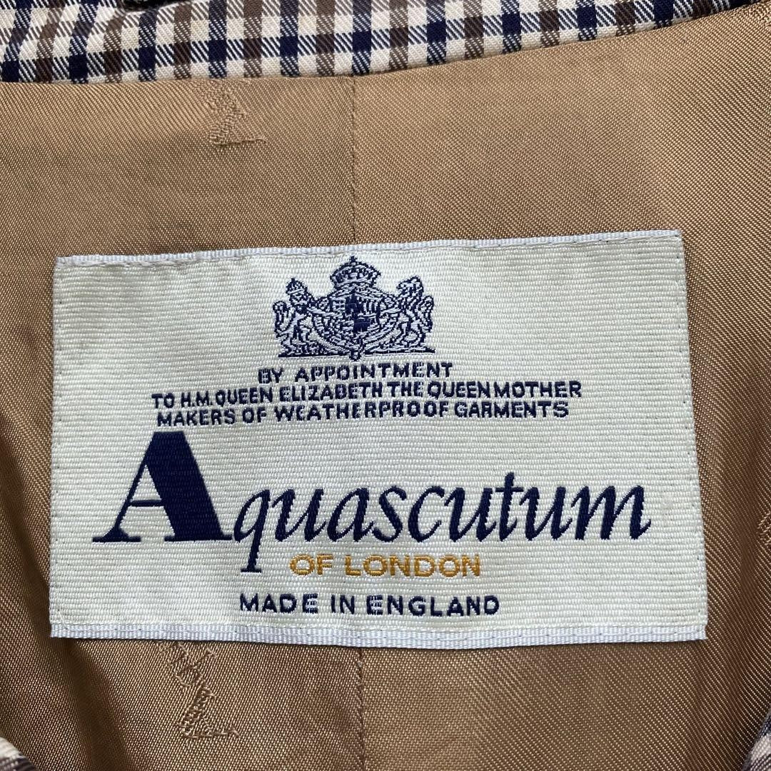 Aquascutum Trench Coat House Check FREE SIZE Authentic