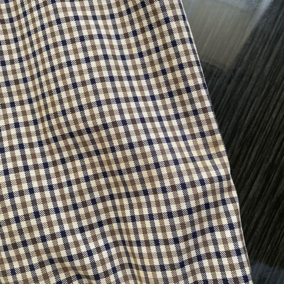 Aquascutum Trench Coat House Check FREE SIZE Authentic