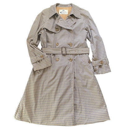 Aquascutum Trench Coat House Check FREE SIZE Authentic