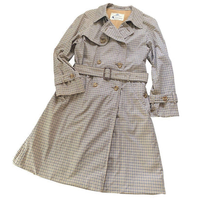 Aquascutum Trench Coat House Check FREE SIZE Authentic