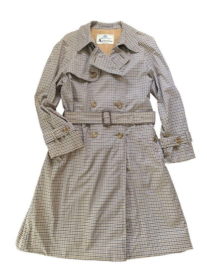 Aquascutum Trench Coat House Check FREE SIZE Authentic