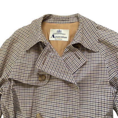 Aquascutum Trench Coat House Check FREE SIZE Authentic