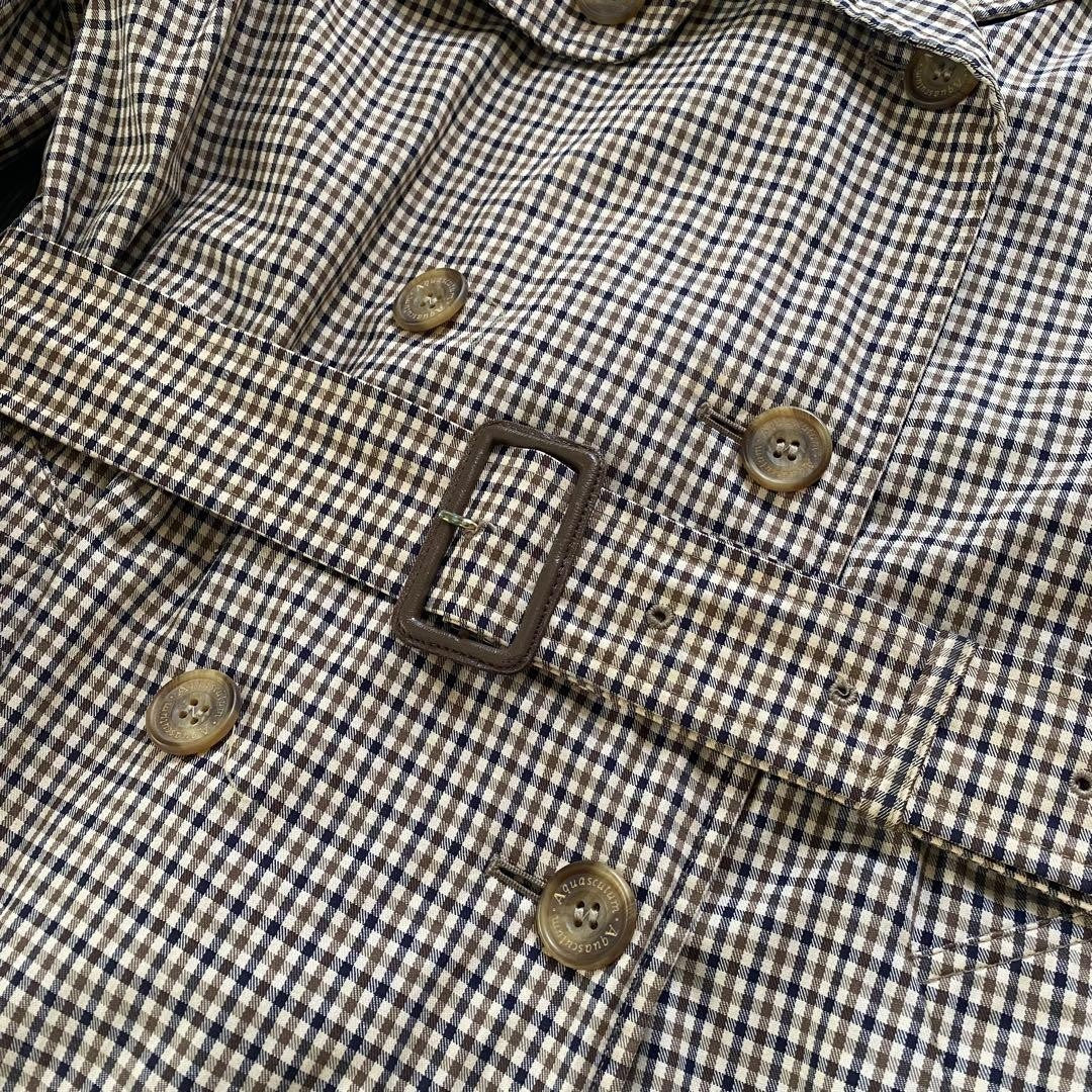 Aquascutum Trench Coat House Check FREE SIZE Authentic
