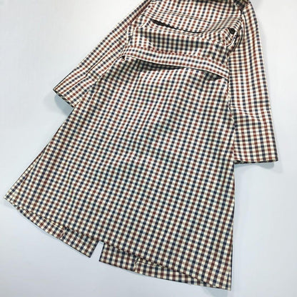 Aquascutum Rain Trench Coat Club Check Asian fit L US size M Authentic