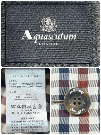 Aquascutum Rain Trench Coat Club Check Asian fit L US size M Authentic