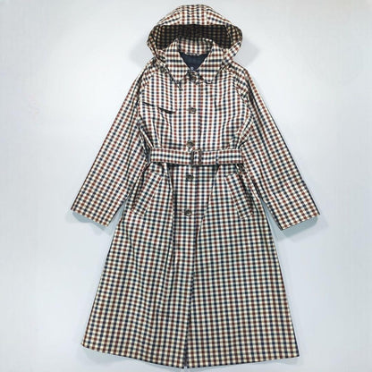 Aquascutum Rain Trench Coat Club Check Asian fit L US size M Authentic
