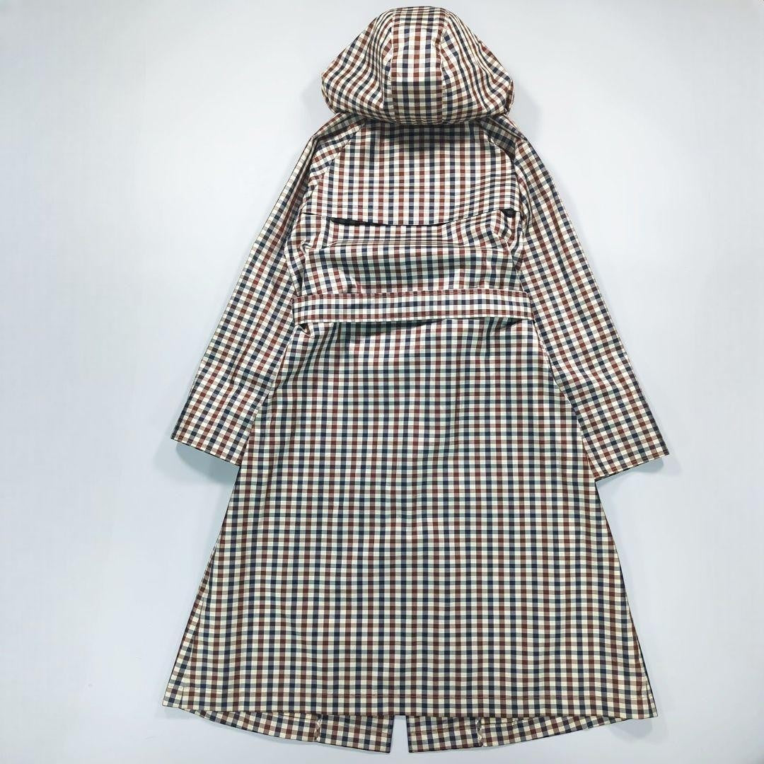 Aquascutum Rain Trench Coat Club Check Asian fit L US size M Authentic