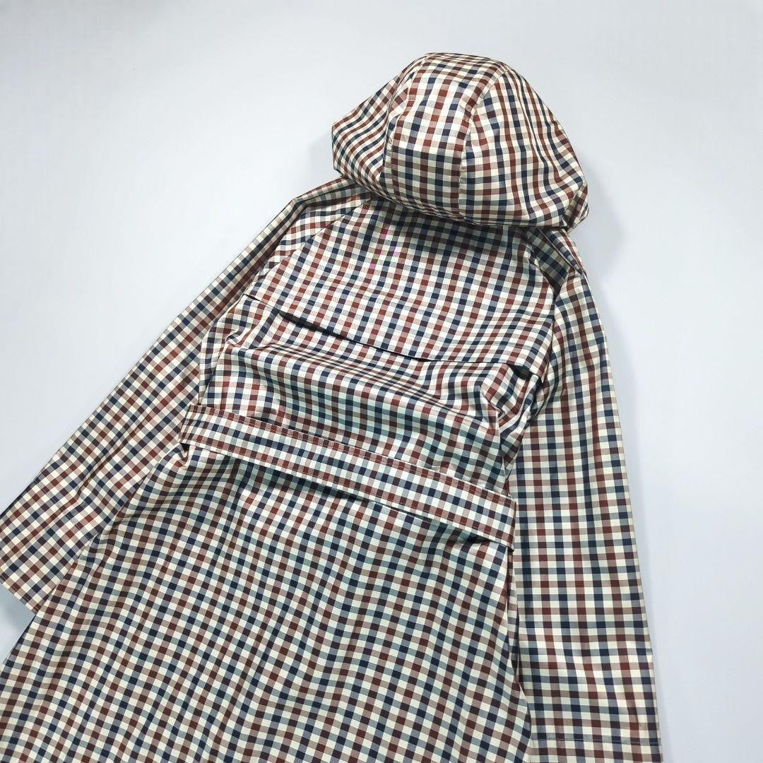 Aquascutum Rain Trench Coat Club Check Asian fit L US size M Authentic