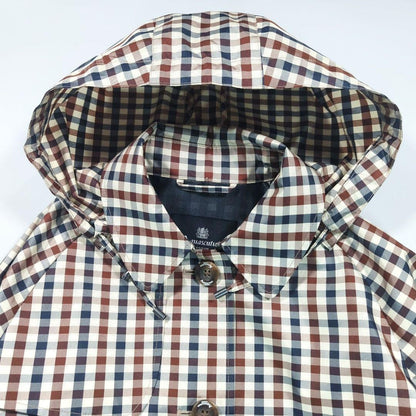 Aquascutum Rain Trench Coat Club Check Asian fit L US size M Authentic
