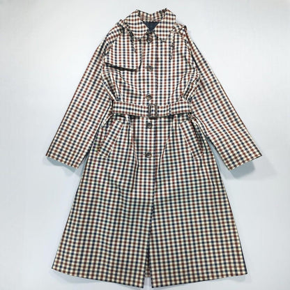 Aquascutum Rain Trench Coat Club Check Asian fit L US size M Authentic