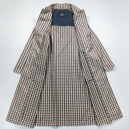Aquascutum Rain Trench Coat Club Check Asian fit L US size M Authentic