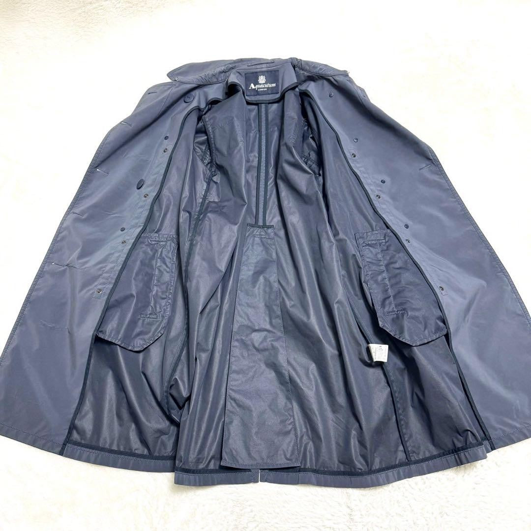 Aquascutum Trench Coat Club Check Asian fit L US size M Gray Authentic