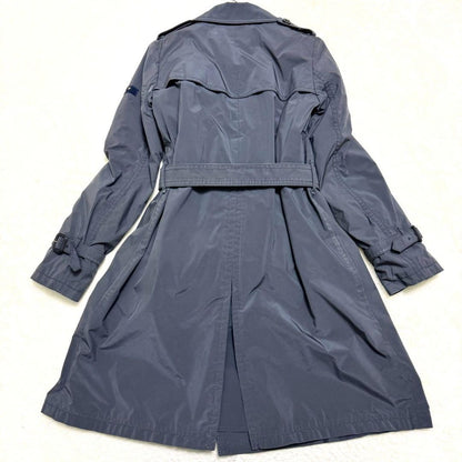 Aquascutum Trench Coat Club Check Asian fit L US size M Gray Authentic