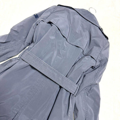 Aquascutum Trench Coat Club Check Asian fit L US size M Gray Authentic