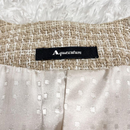Aquascutum LONDON Jacket FREE SIZE Beige White Authentic
