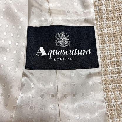 Aquascutum LONDON Jacket FREE SIZE Beige White Authentic