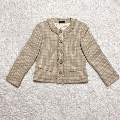Aquascutum LONDON Jacket FREE SIZE Beige White Authentic