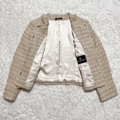 Aquascutum LONDON Jacket FREE SIZE Beige White Authentic