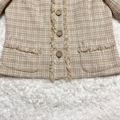 Aquascutum LONDON Jacket FREE SIZE Beige White Authentic