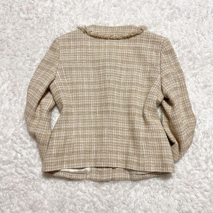 Aquascutum LONDON Jacket FREE SIZE Beige White Authentic