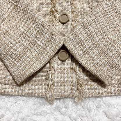 Aquascutum LONDON Jacket FREE SIZE Beige White Authentic