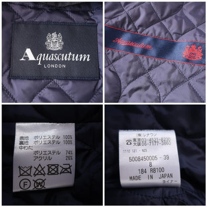 Aquascutum Trench Coat Club Check Asian fit M US size S Black Dark Navy Auth