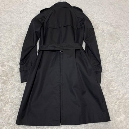 Aquascutum Trench Coat 2way Club Check Asian fit M US size S Black Authentic