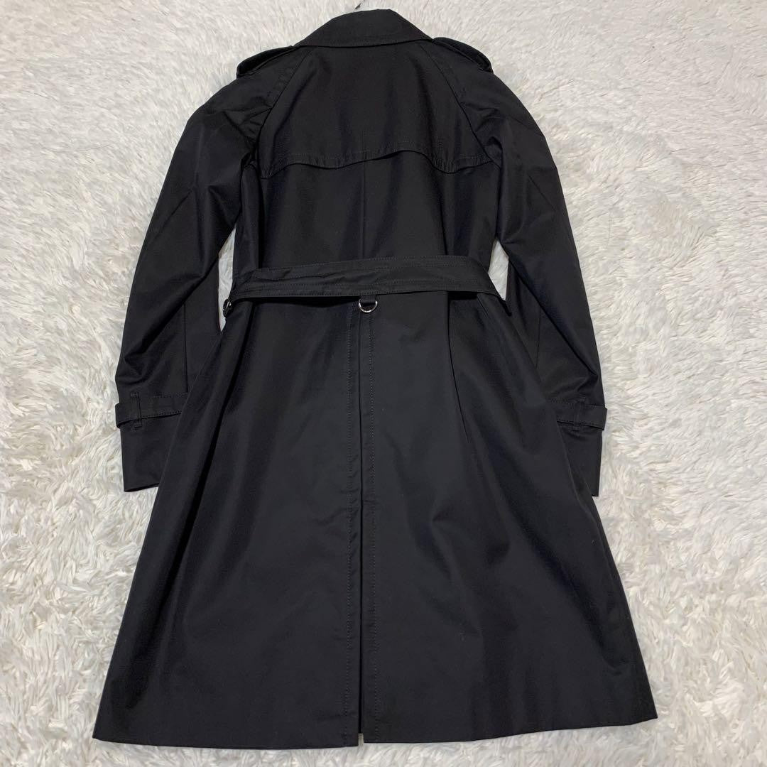 Aquascutum Trench Coat 2way Club Check Asian fit M US size S Black Authentic