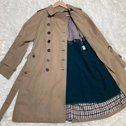 Aquascutum LONDON Trench Coat Club Check Asian fit M US size S Beige Authentic