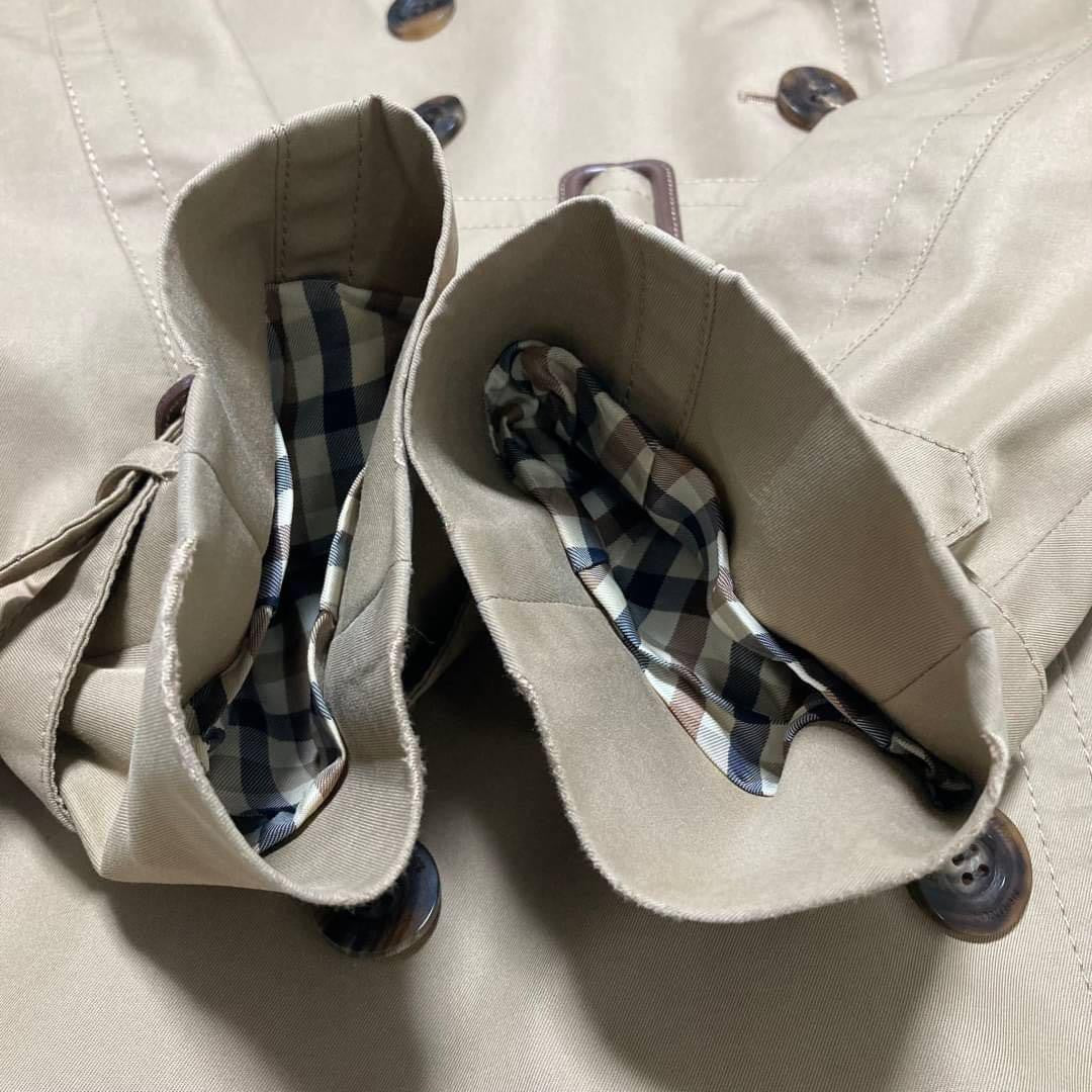 Aquascutum LONDON Trench Coat Club Check Asian fit M US size S Beige Authentic