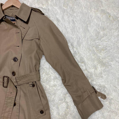 Aquascutum LONDON Trench Coat Club Check Asian fit M US size S Beige Authentic