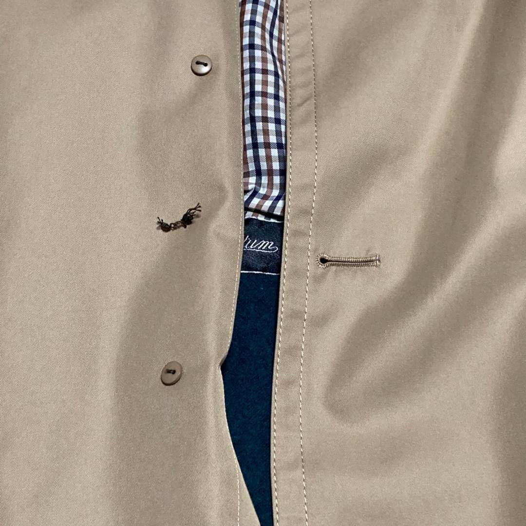 Aquascutum LONDON Trench Coat Club Check Asian fit M US size S Beige Authentic