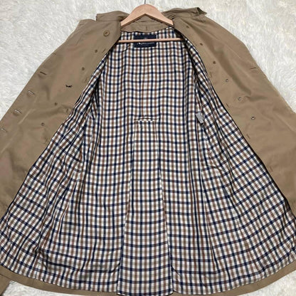 Aquascutum LONDON Trench Coat Club Check Asian fit M US size S Beige Authentic