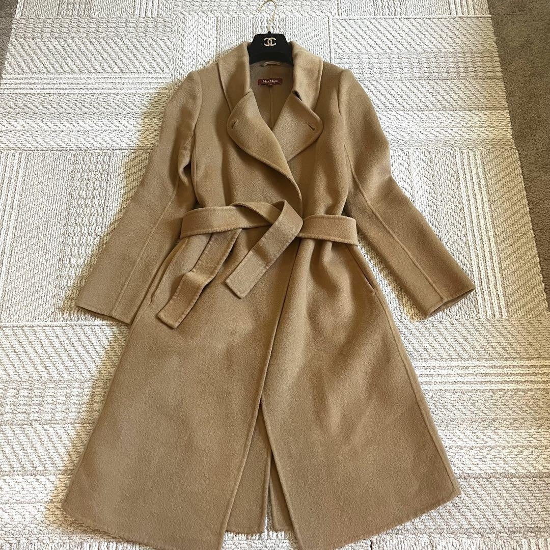 Max Mara Studio Gown Coat Asian fit M US size S Camel Authentic