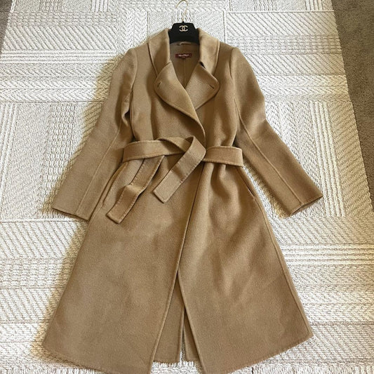 Max Mara Studio Gown Coat Asian fit M US size S Camel Authentic