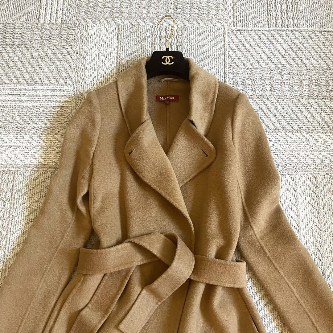 Max Mara Studio Gown Coat Asian fit M US size S Camel Authentic