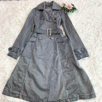 Max Mara SPORTMAX Trench Coat Asian fit XL 42 US size L Gray Authentic